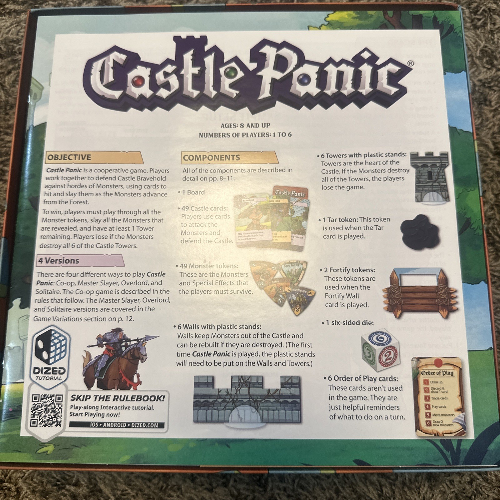 Castle Panic Tower Defense Board Game NEW Fireside Games Open Box