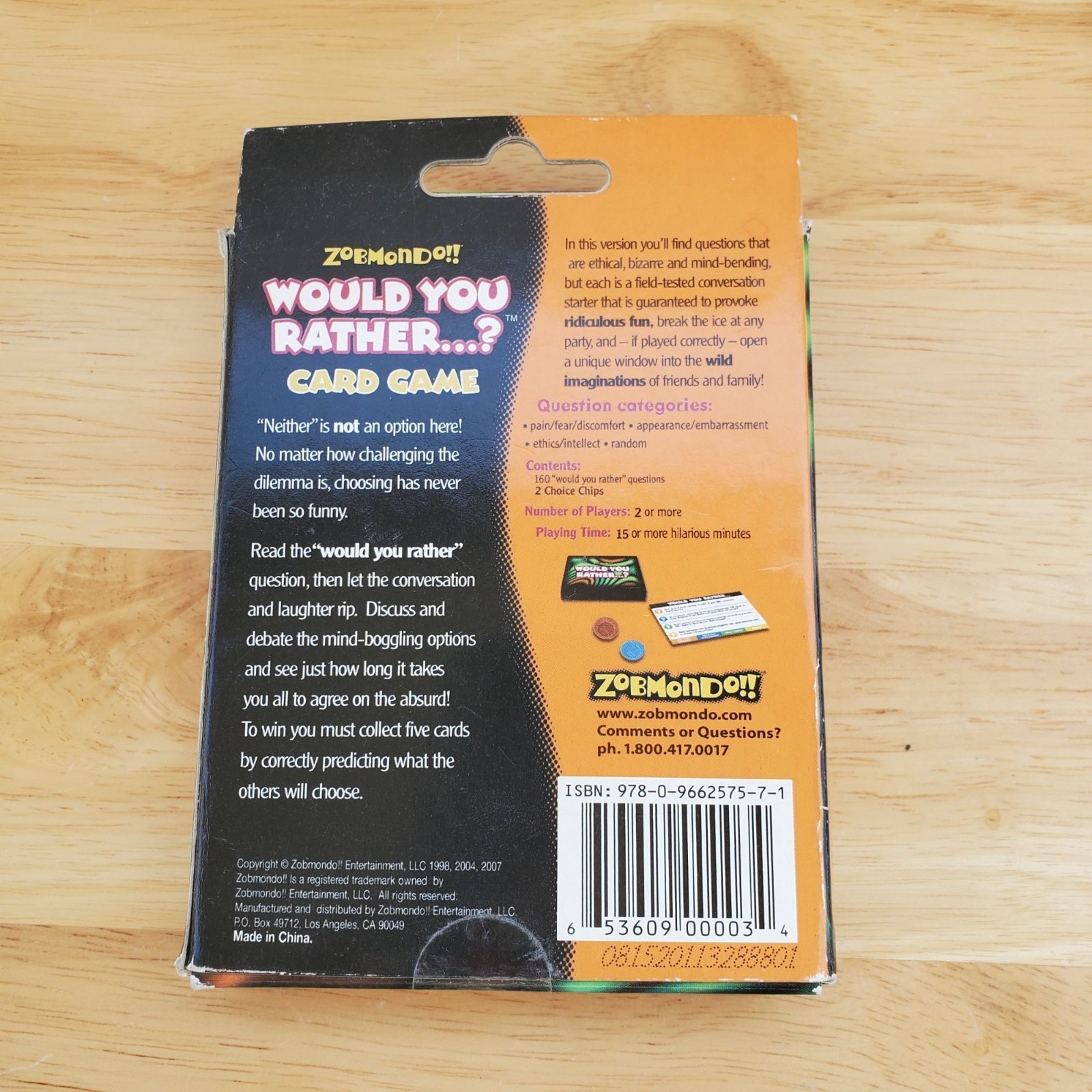 Would You Rather Card Game Zobmondo 160 Questions Ages 12 And Up Fun Icebreaker