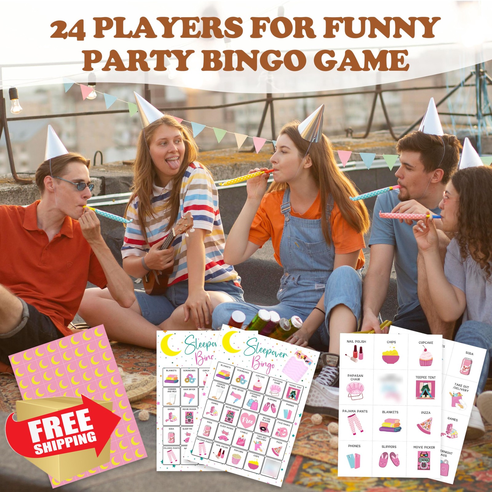 HMJKL Sleepover Bingo Game 24 Player Sleepover