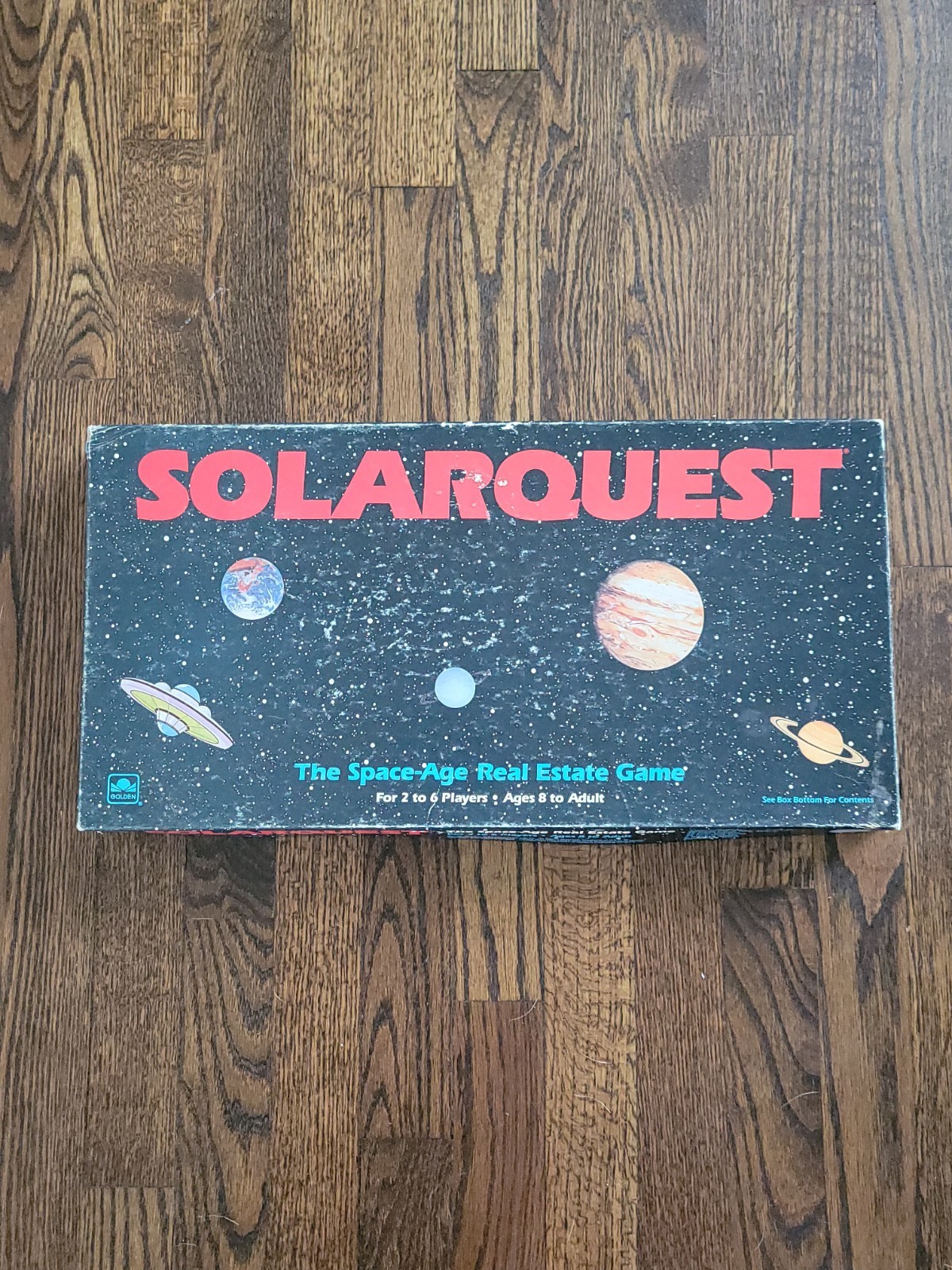 SOLARQUEST 1986 Golden/Western Space Age Real Estate Board Game SEE PICS & READ