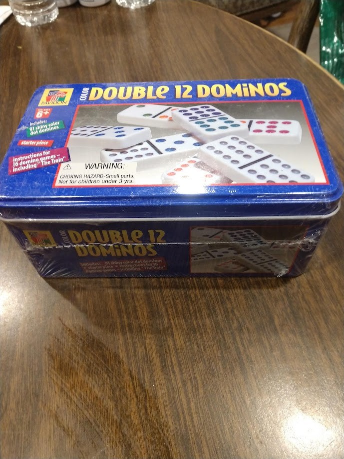 VINTAGE PAVILLION COLOR DOUBLE 12 DOMINOS GAME BRAND NEW SEALED GREAT GIFT!