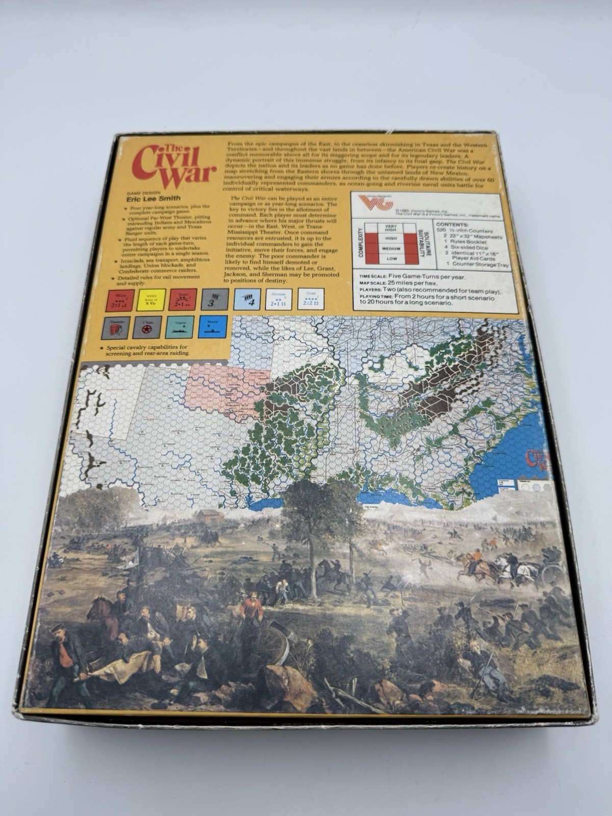The Civil War 1861-1865 War Board Game in Original Box- 1983 Vintage- COMPLETE