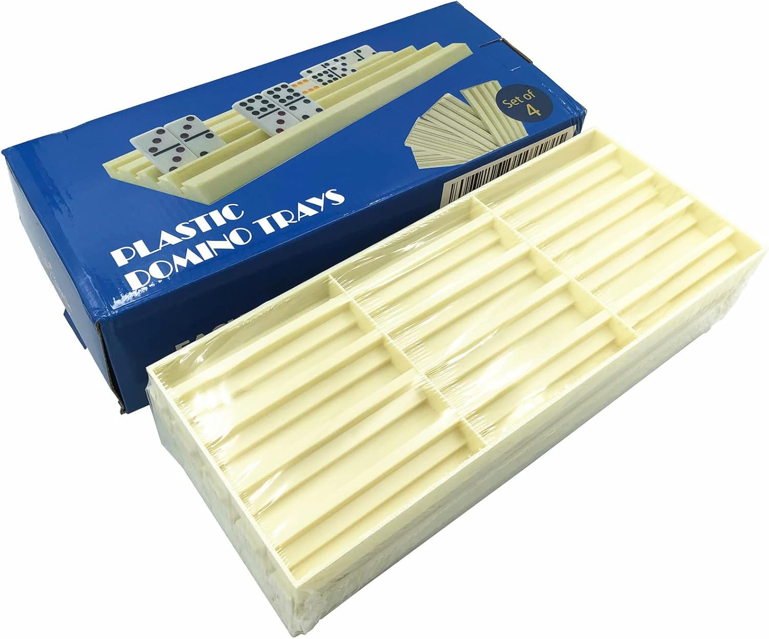 4 Pack Plastic Domino Holders Racks Trays Organizer For Board Games Tiles