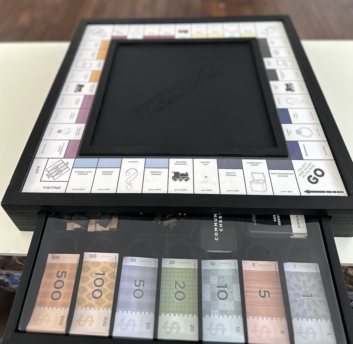 Monopoly | Pottery Barn Luxury Edition | Low-Profile Wooden Black Version