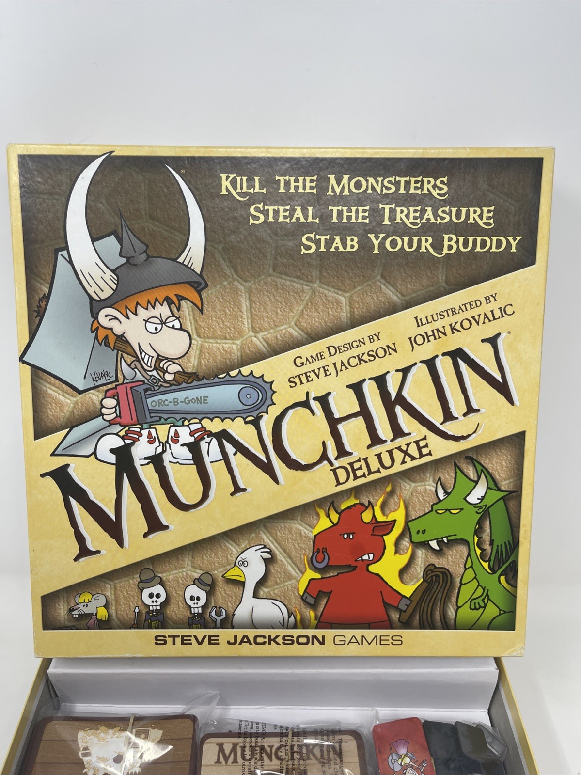 Munchkin Deluxe Board Game Steve Jackson Games EUC 1483 Complete Origins Award