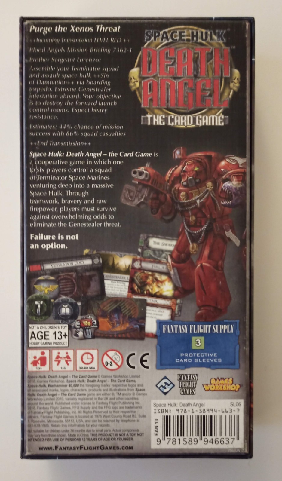 Space Hulk Death Angel The Card Game Lot Space Marine Mission Pack 1 Player Aid