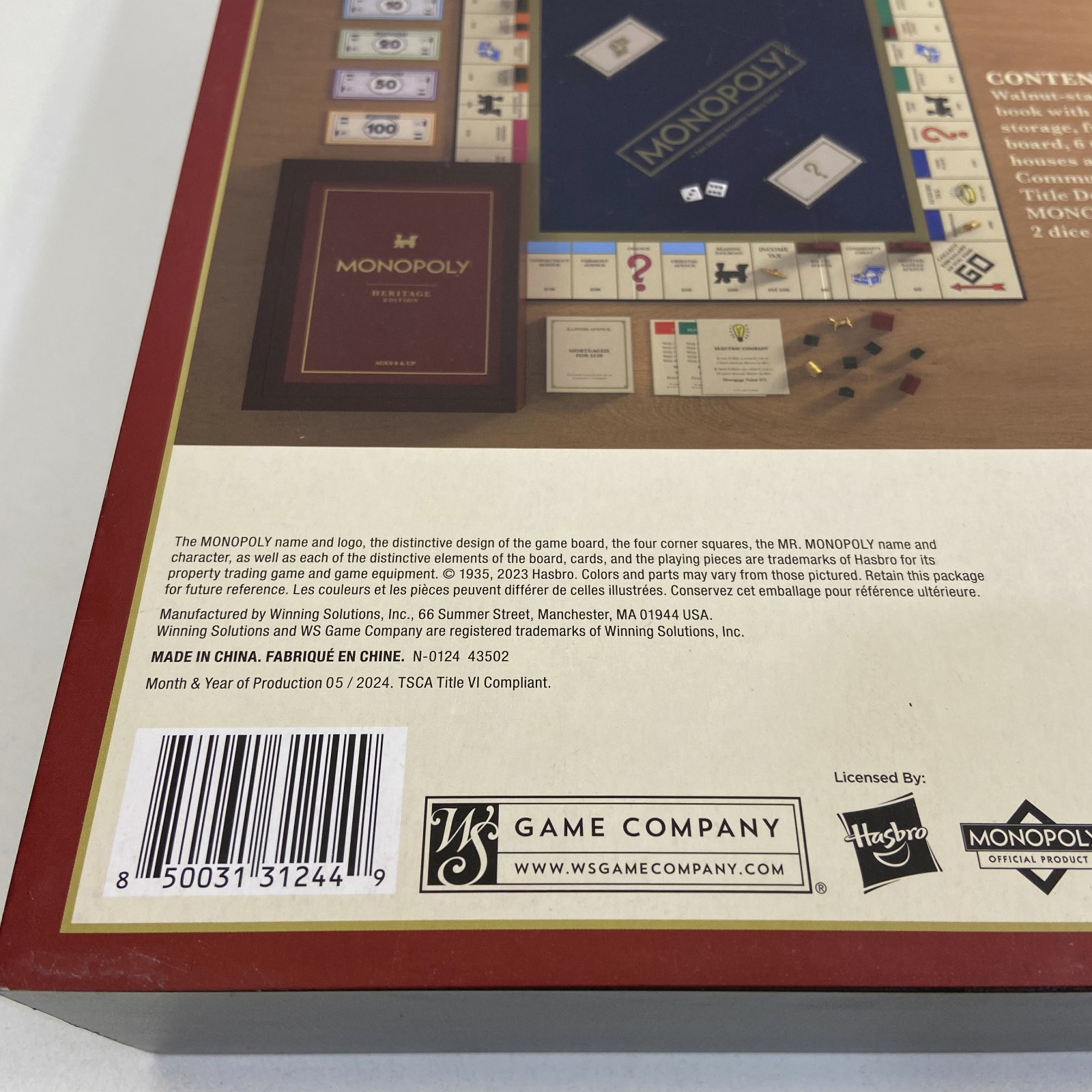 Monopoly Heritage Edition 2024 Hasbro WS Game Company Walnut Stained Box VGC