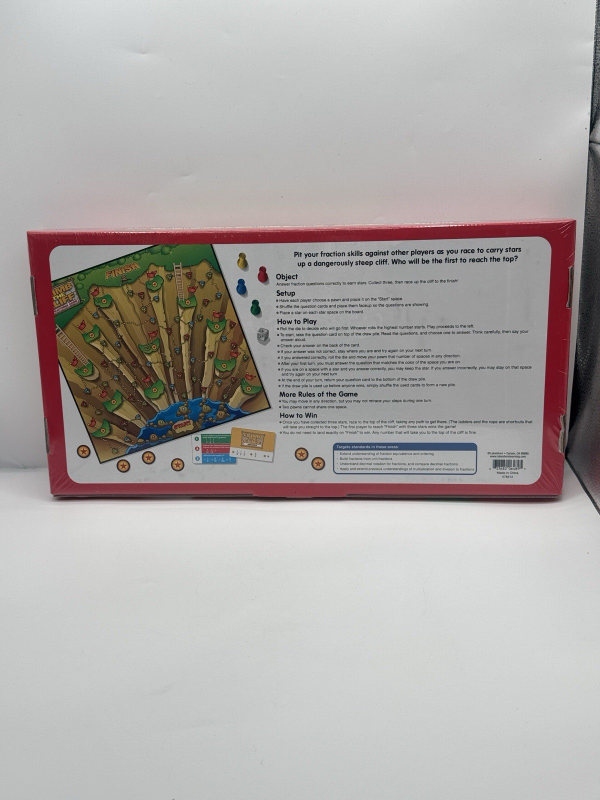 Climb The Cliff Game Lakeshore Children’s Board Game A Fractions Game Math