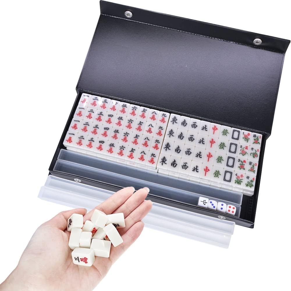Lightweight 20mm Mini Mahjong Set with Instruction Manual – Travel-Friendly Fun