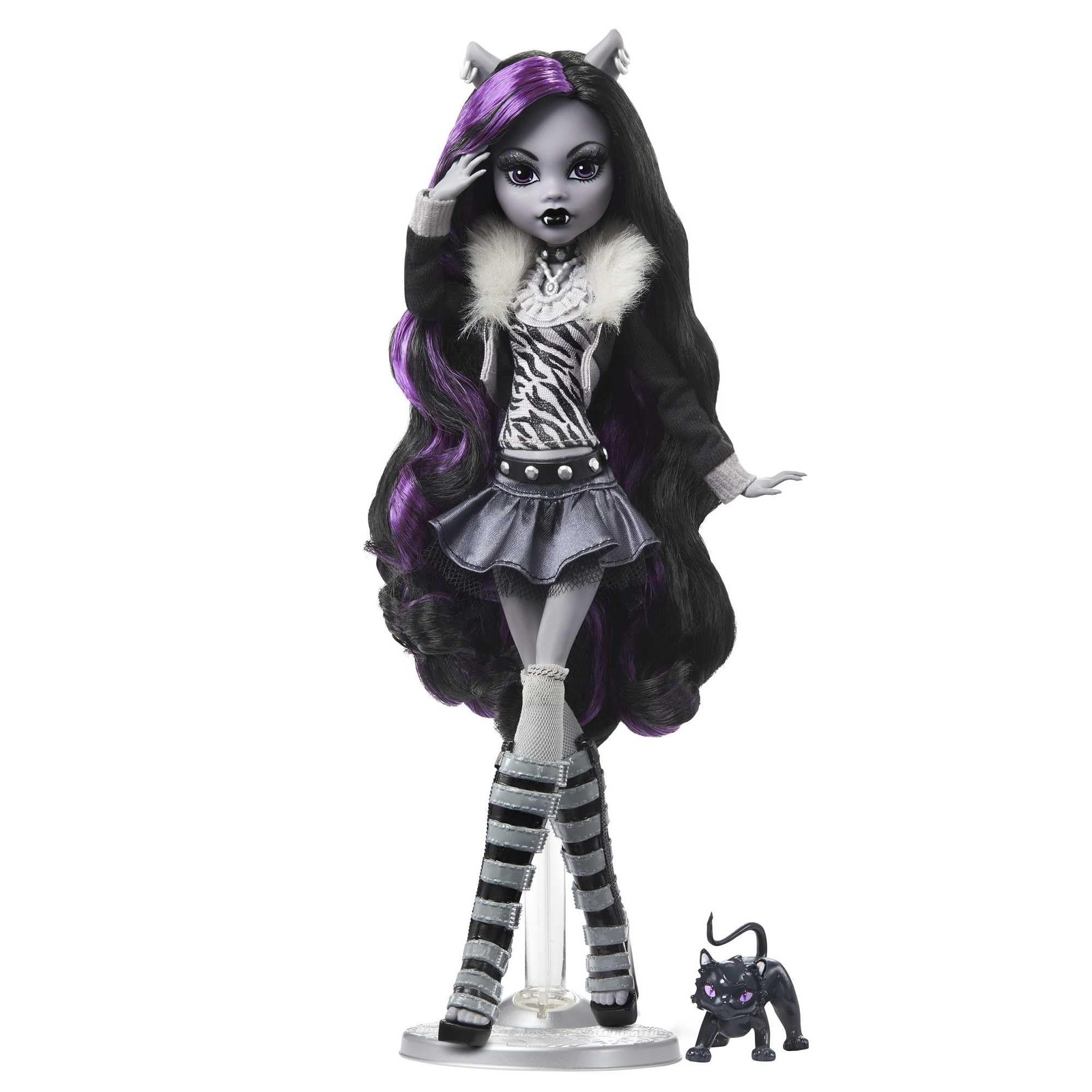 Monster High Reel Drama Clawdeen Wolf Doll Black White HKN28 Collectible Posters