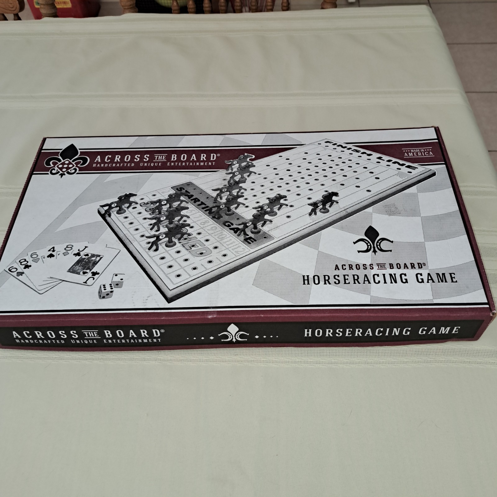 Across The Board Horse Racing Horseracing Game Handcrafted Wood Board, 2007, NIB