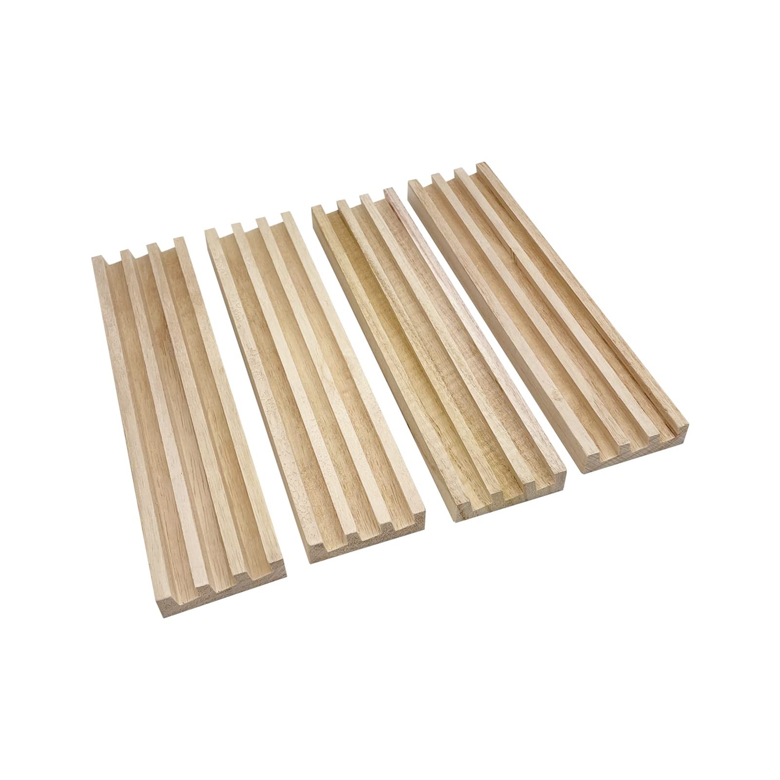SUTIMSHE Wooden Domino Racks Set of 4 Natural Domino Trays Holders Organizer …