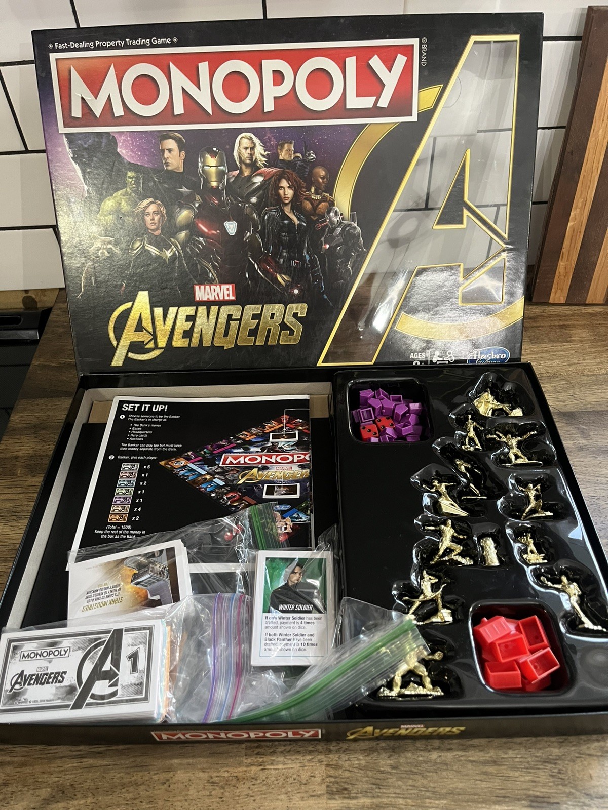 Monopoly Marvel Avengers COMPLETE Hasbro Gaming 2018 MCU The First Ten Years
