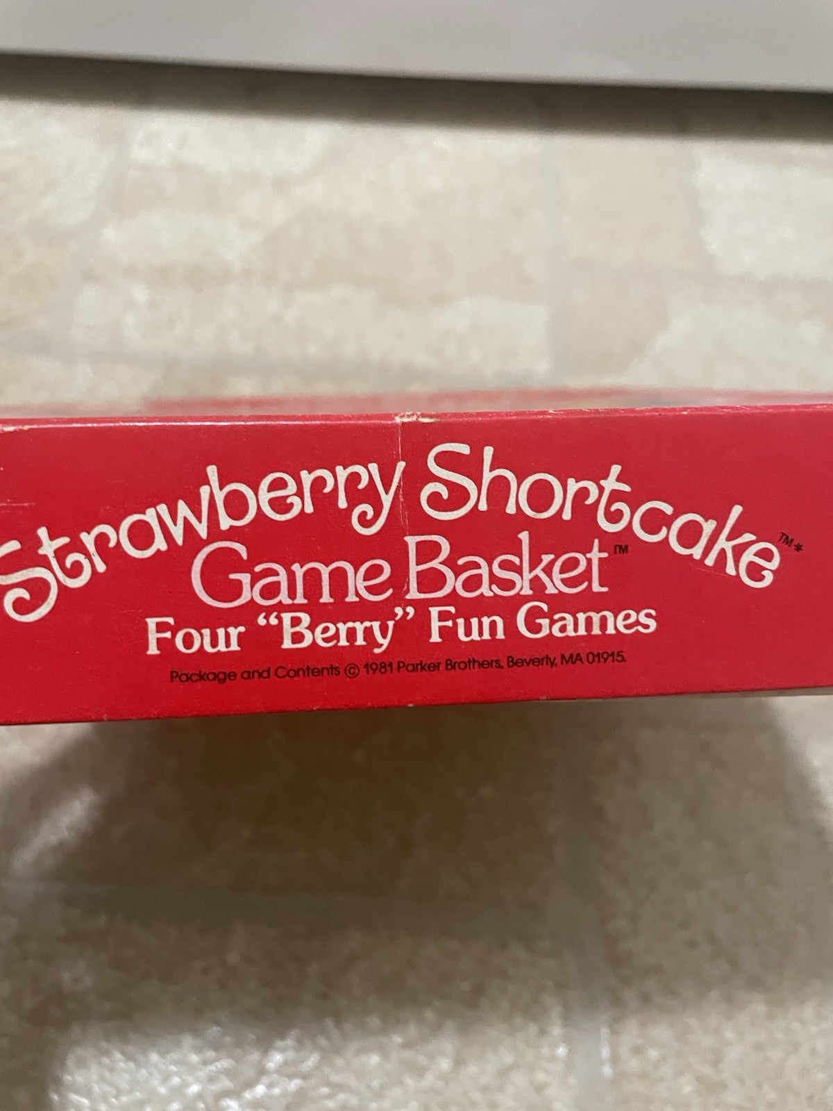 Vintage 1981 Strawberry Shortcake Game Basket 4 “Berry” Fun Games Bingo Dominoes