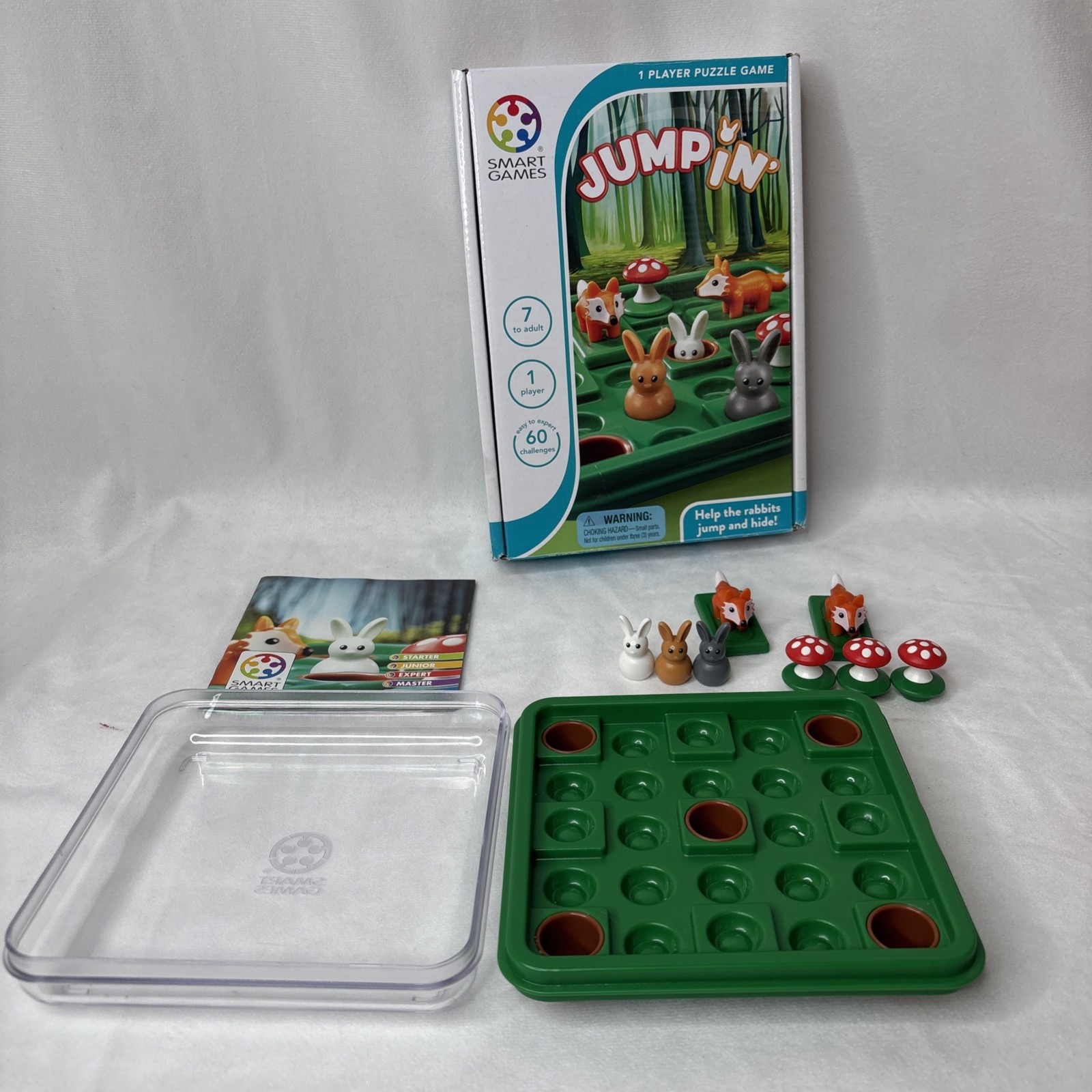 Jump In Smart Games Brain Teaser Game 2016 Complete Fox, Bunny, Mushroom