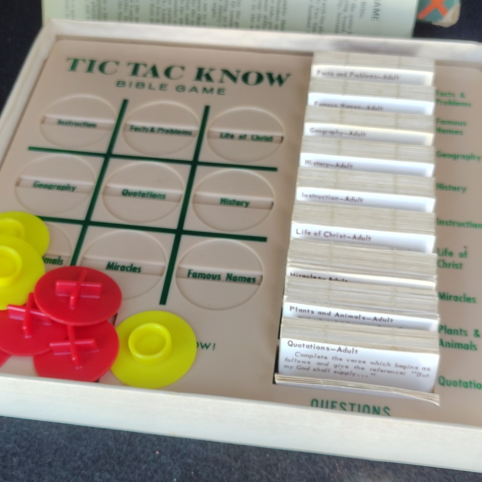 Bible Memory Association Int. Tic Tac Know Bible Board Game Vintage Boxed Set