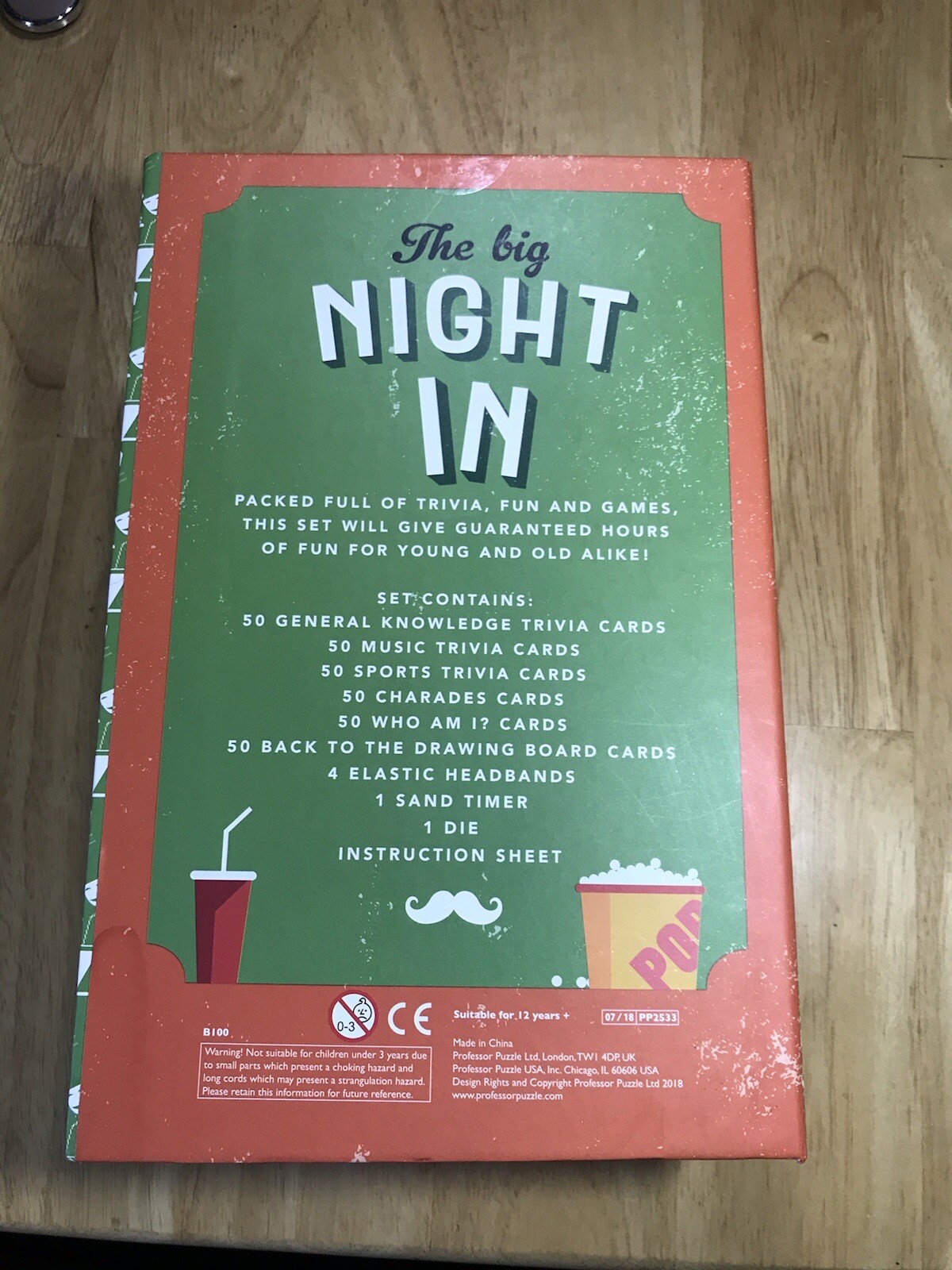 Professor Puzzle The Big Night In Trivia Game Preowned in Box Complete