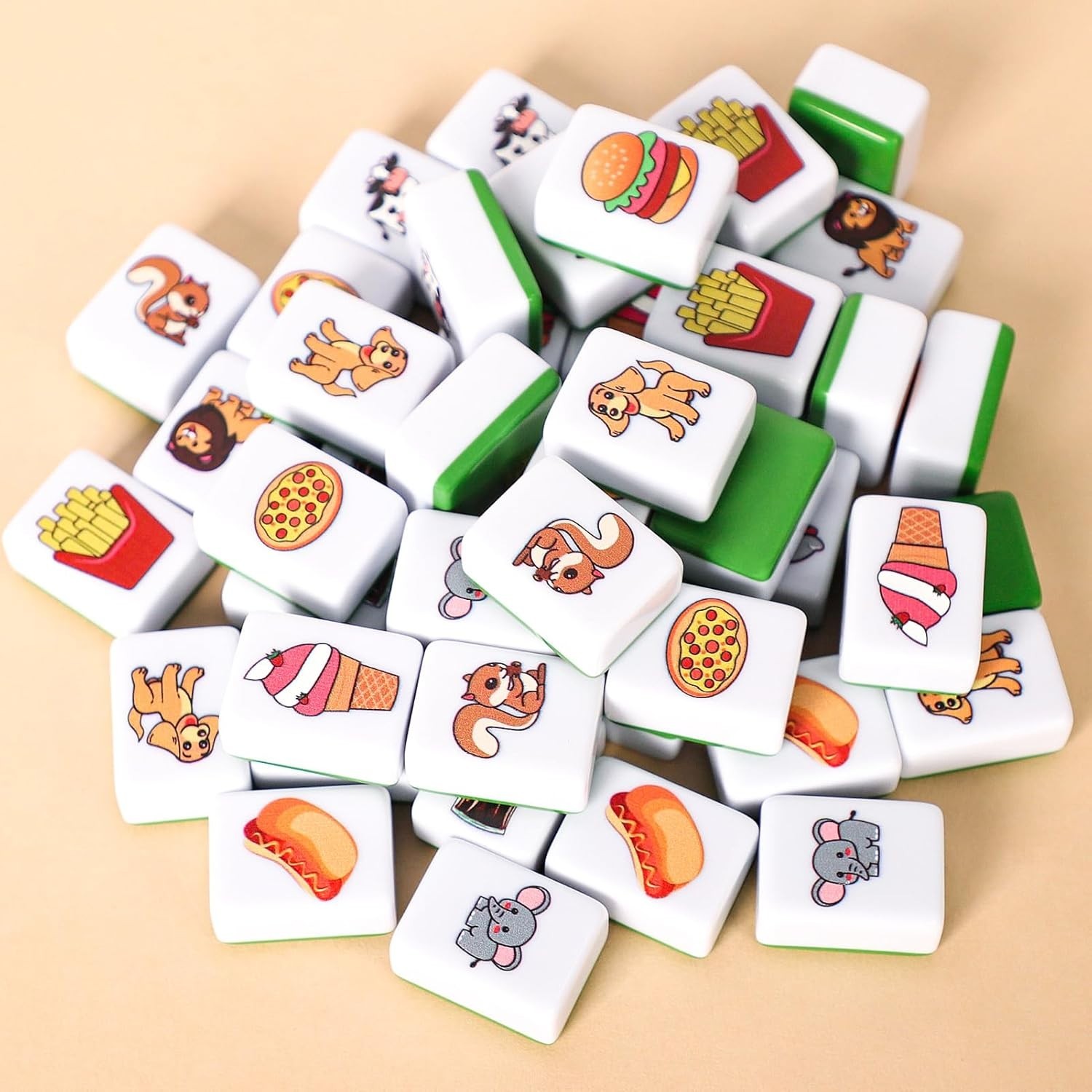 Portable Mahjong Block Set with 50 Melamine Tiles and Carry Bag for Easy Travel