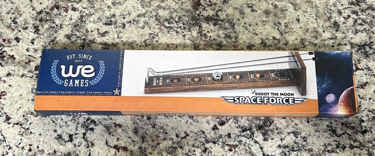 WE Games Shoot The Moon, 1940’s Nostalgia Game, Solid Natural Wood, 17.5″ NEW