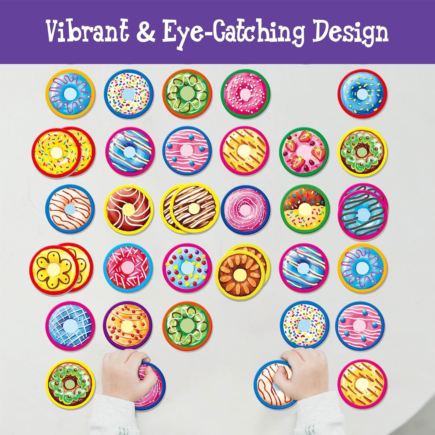 52 Durable Donut Memory Tiles – Engaging Educational Game for Preschool Ages 3-6