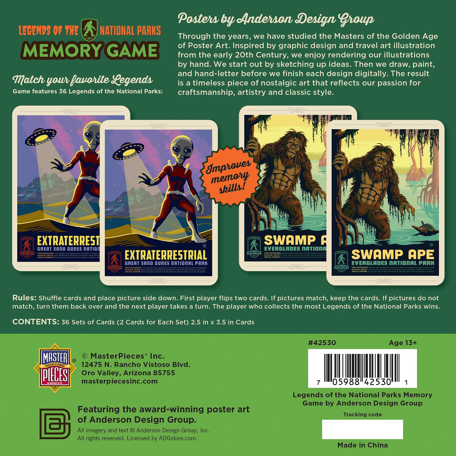 MasterPieces – Legends of the National Parks Memory Game