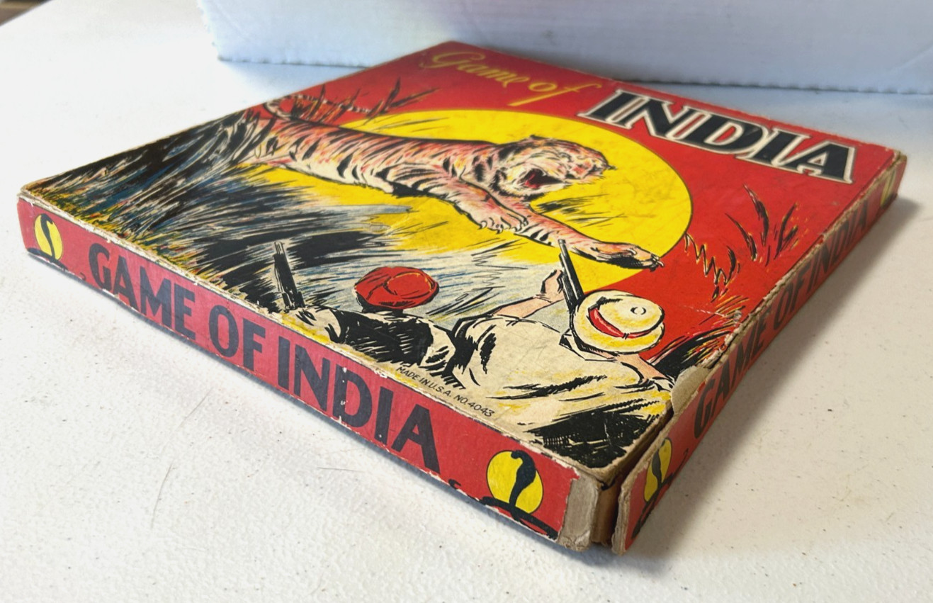 Vintage Rare Game of India Milton Bradley, No 4083 Board Hunting Game
