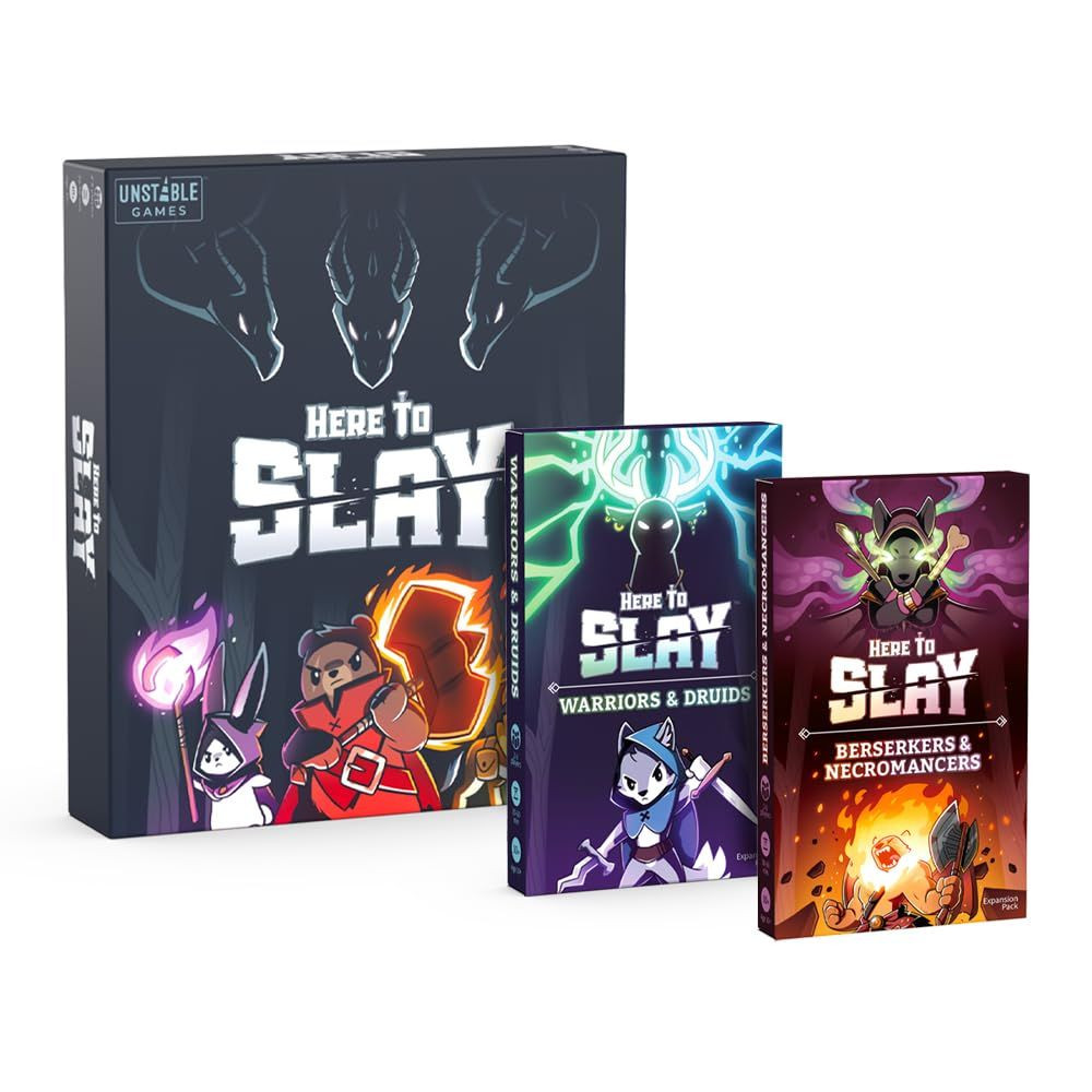 Unstable Games Here to Slay Card Game – Fantasy One Size, White, Black