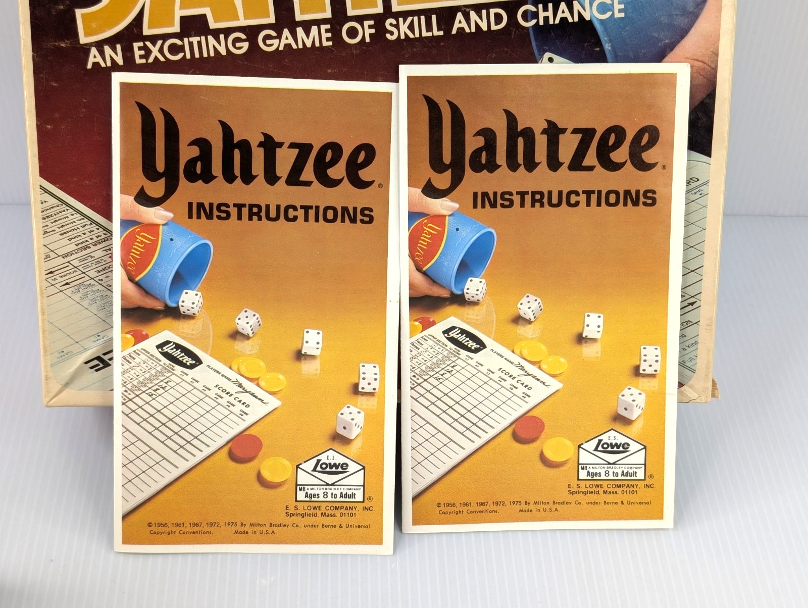 1978 Yahtzee – Dice Game of Skill and Chance – E.S. Lowe – 100% COMPLETE Vintage