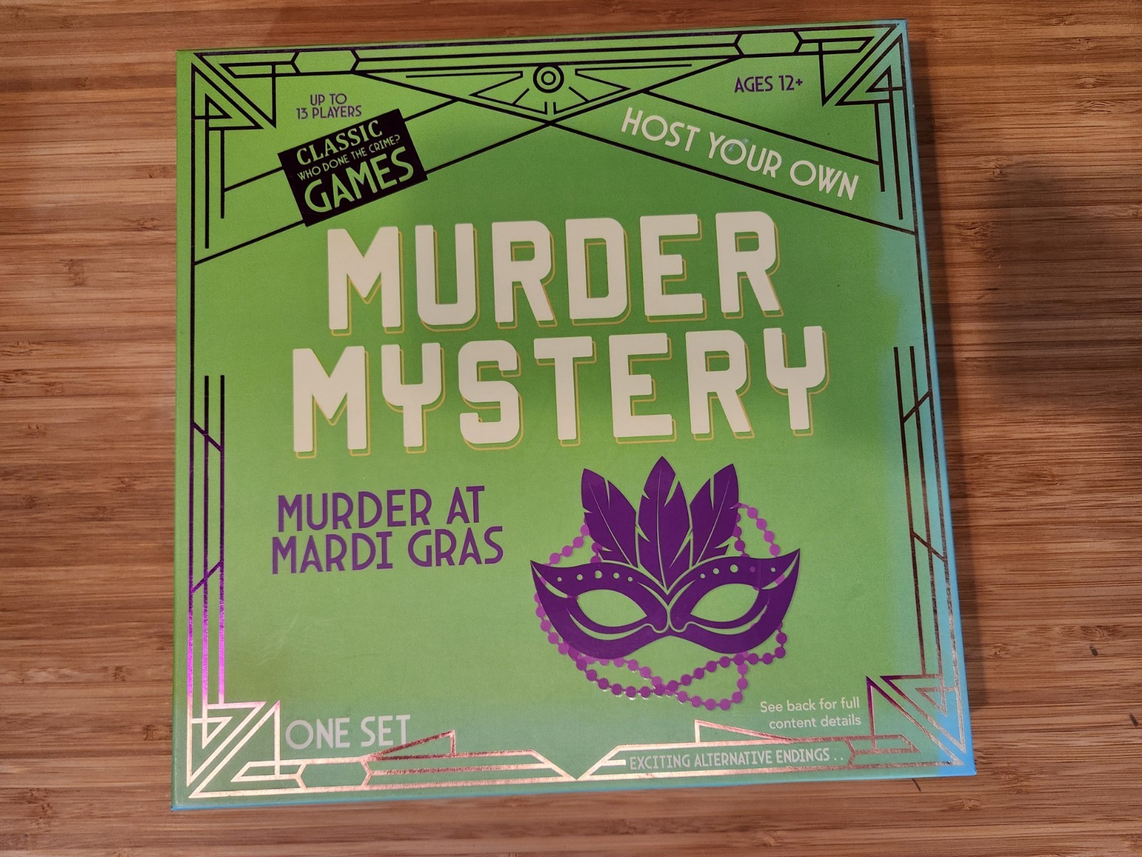 Host Your Own Murder Mystery game, Murder at Mardi Gras theme, up to 13 players