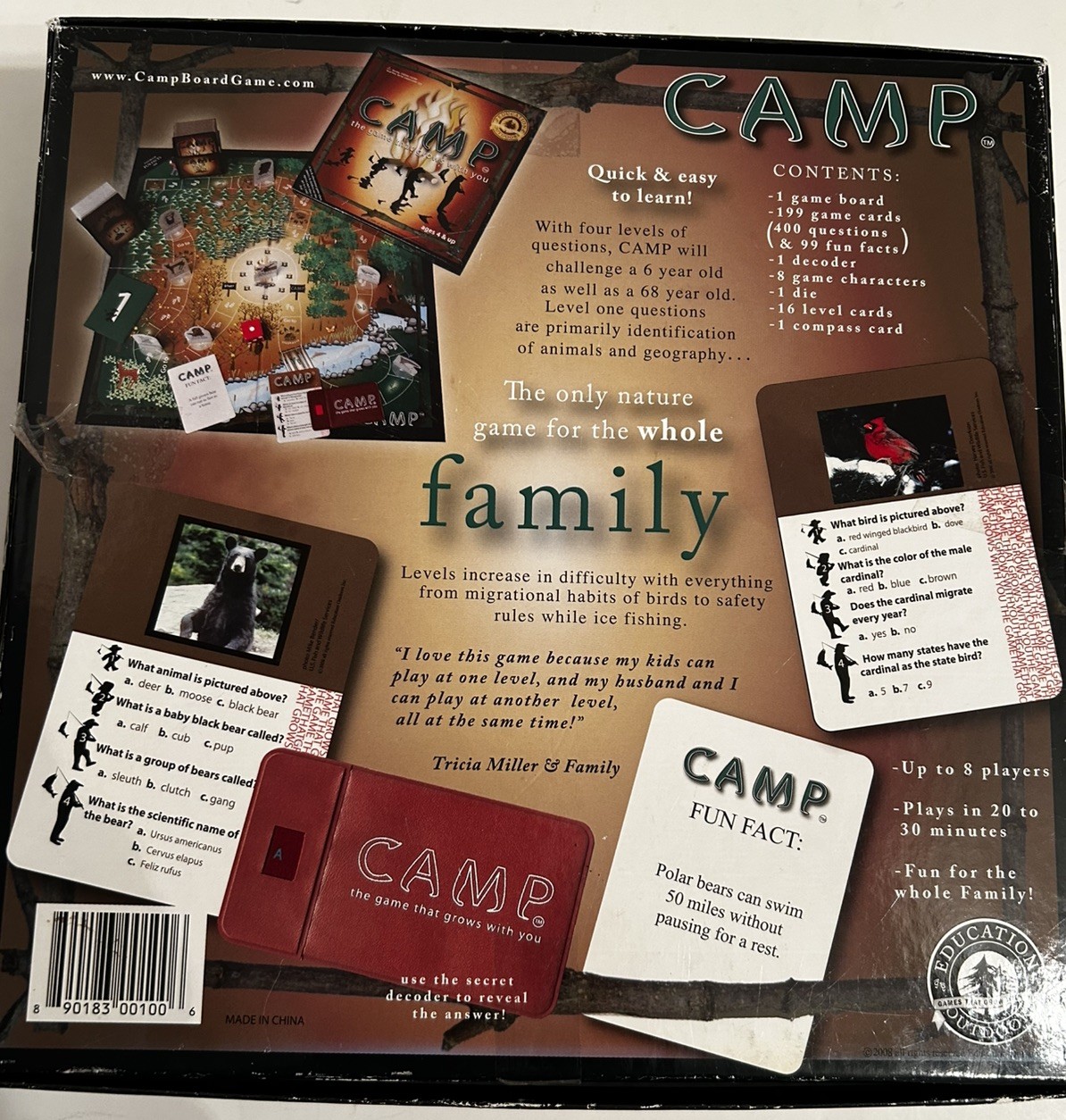 CAMP The Game That Grows With You Education Outdoors Family Game Complete 2008