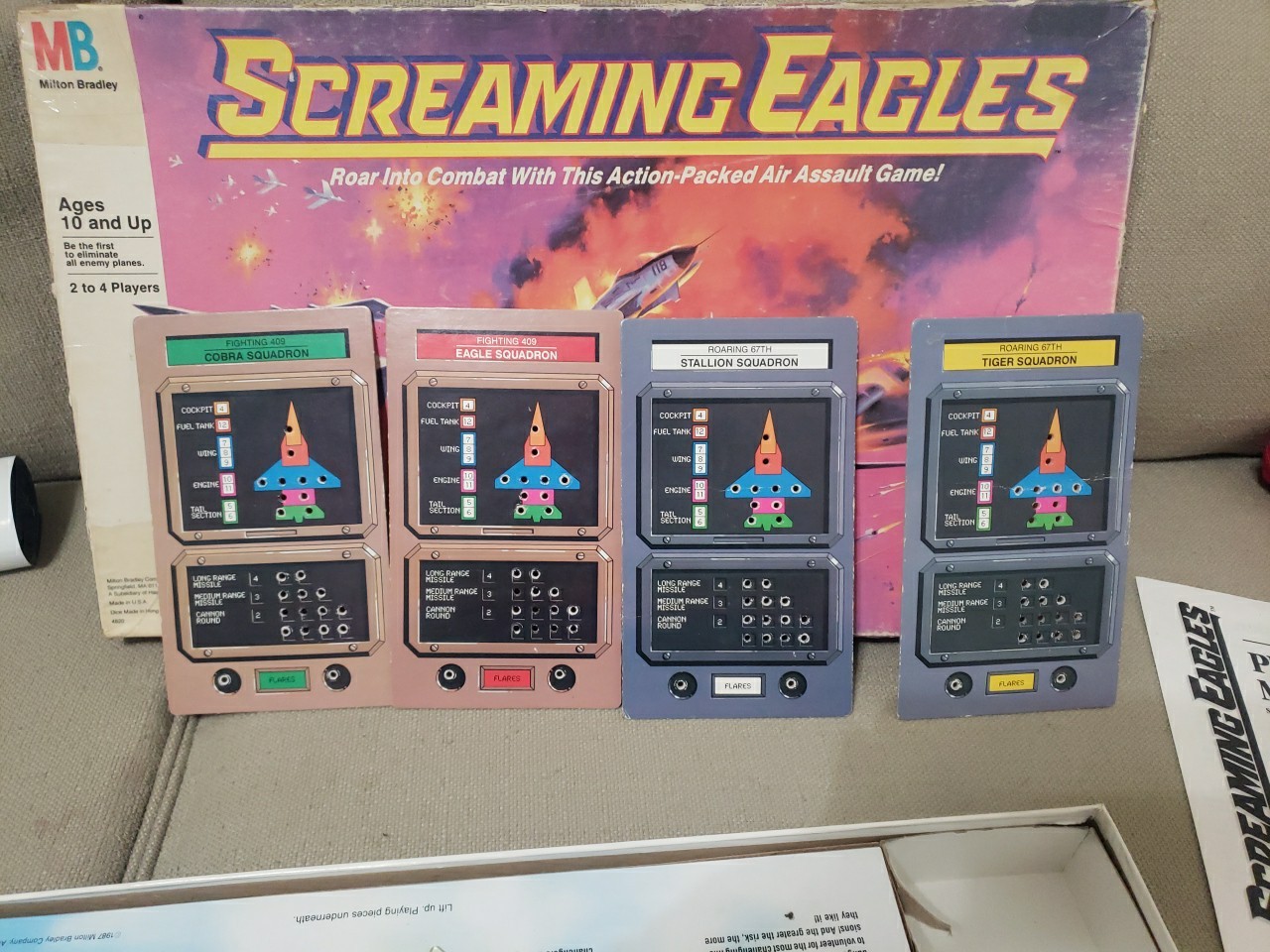 Vtg 1987 Screaming Eagles Board Game Milton Bradley Complete Pre-Owned