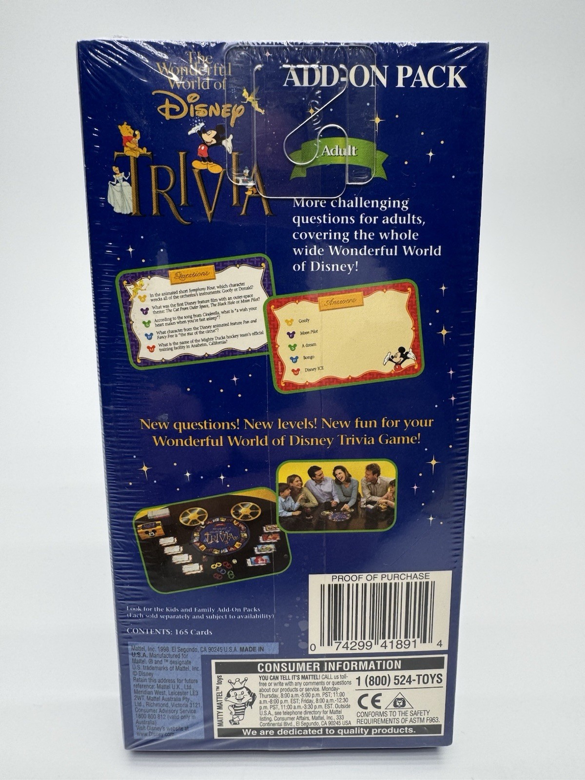The Wonderful World of Disney Trivia Game “Family/Adult” Add-On Packs New Sealed