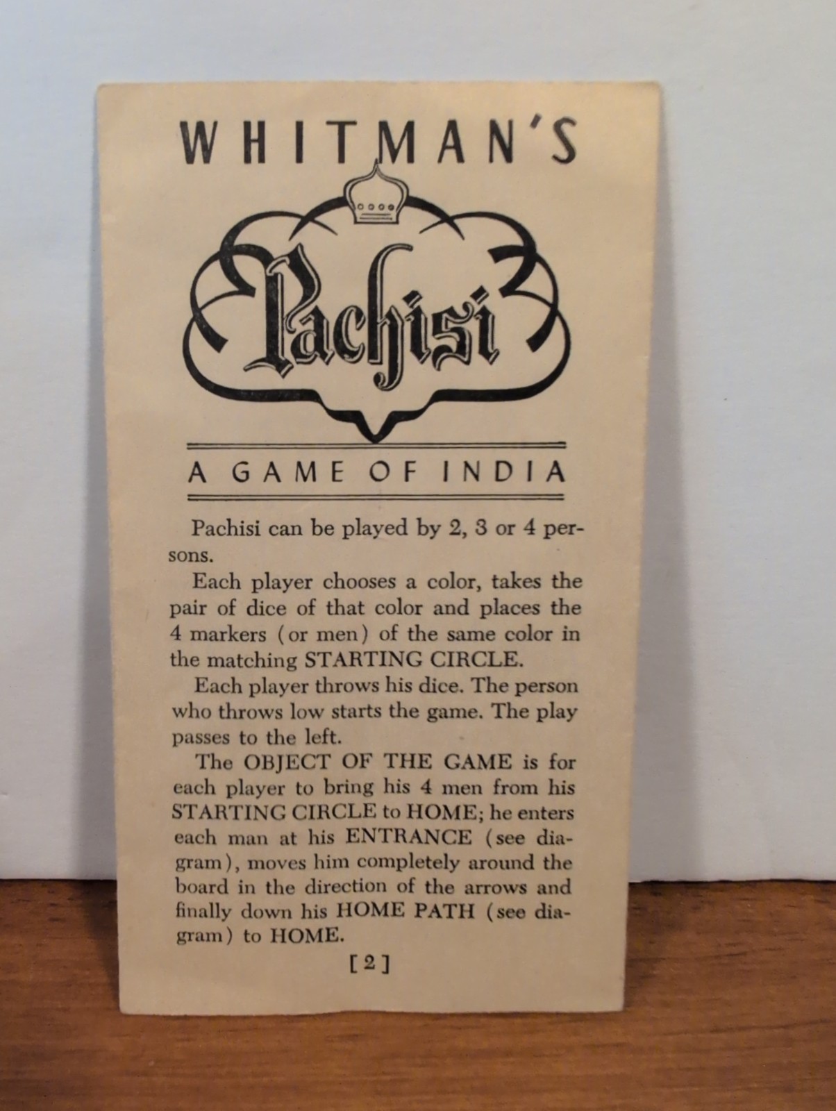 1945 Pachisi “A Game of India” Board Game – Whitman’s Publishing Co. INCOMPLETE