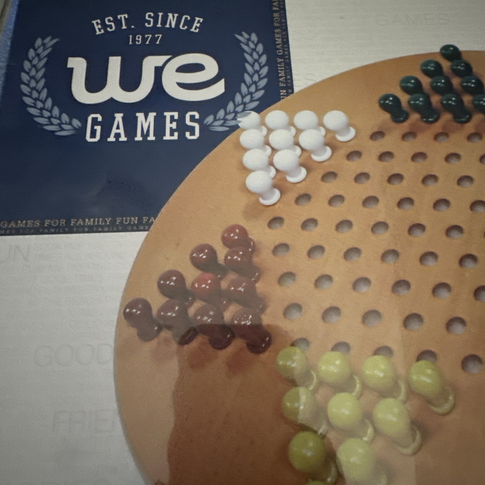 WE Games Solid Wood Chinese Checkers with Wooden Pegs – 11.5 inch Diameter