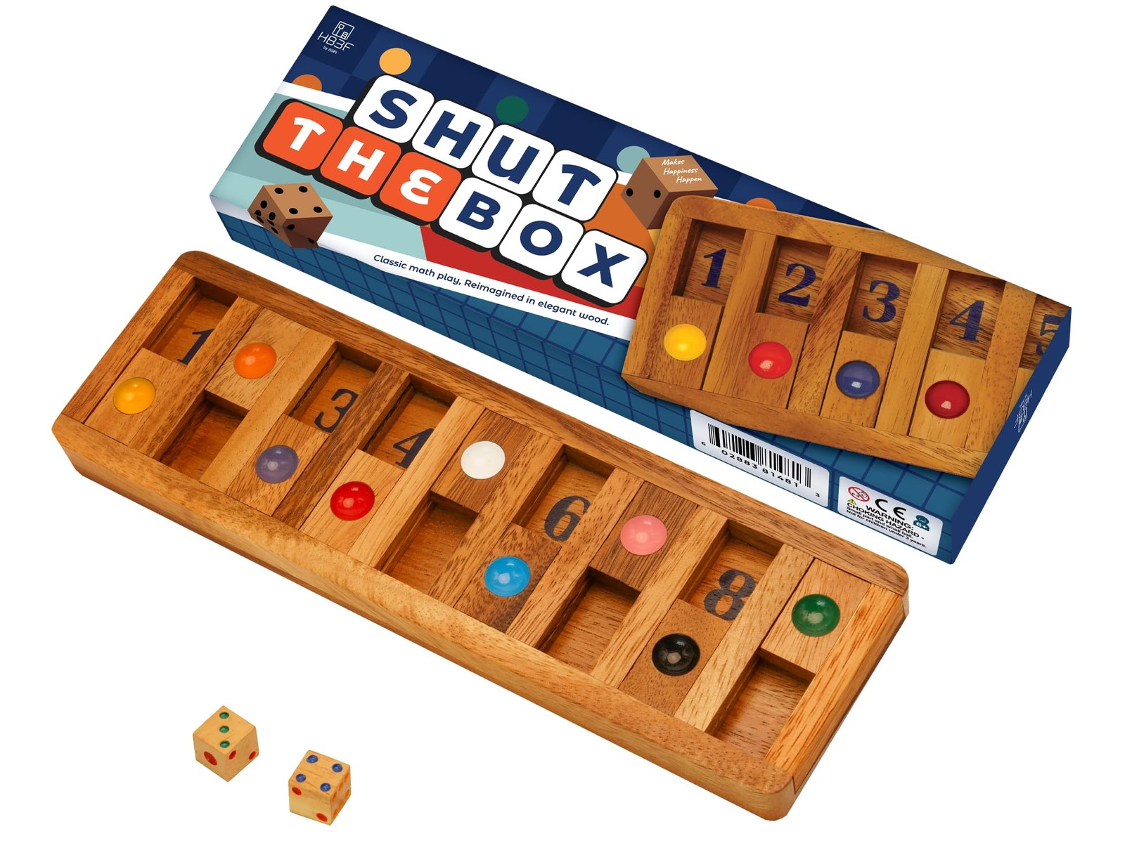 Shut The Box Board Games with Math Lover Player Wooden Box of Brain Teaser Pu…
