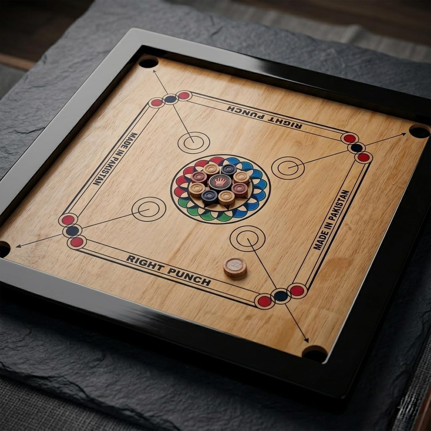 High-Quality Wooden Carrom Board with Polished Frame | Smooth Play Surface 36″