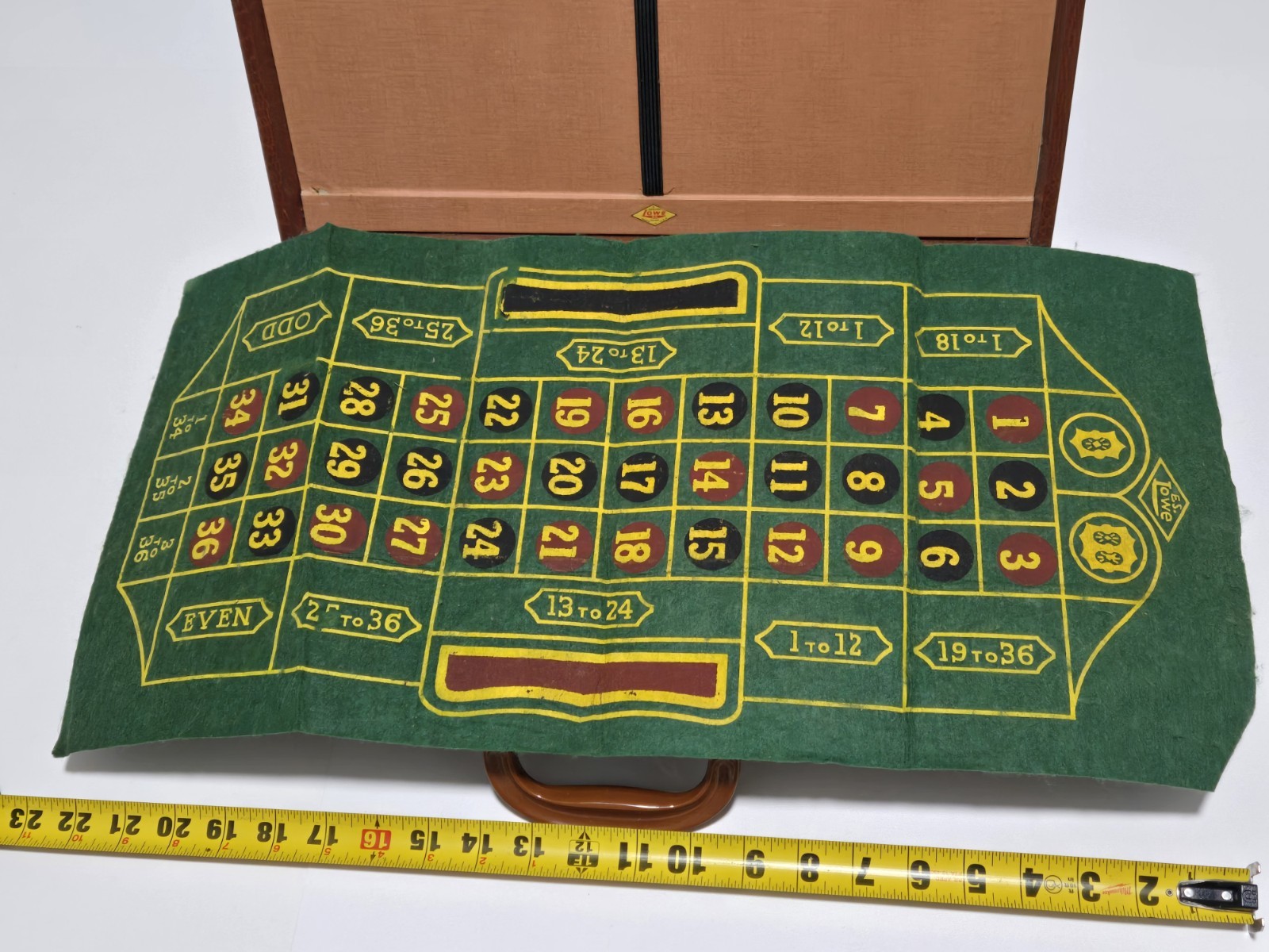 Vintage E.S. Lowe Multi Game Set In Briefcase Roulette, Horse Race, Cards, Dice