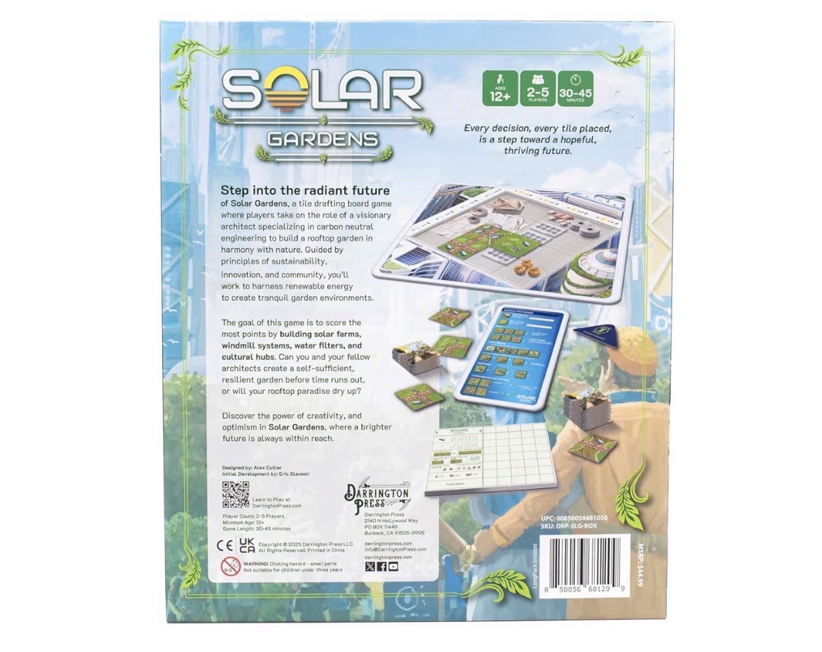 Darrington Press Solar Gardens Board Game Tile Drafting 2-5 Players 2023