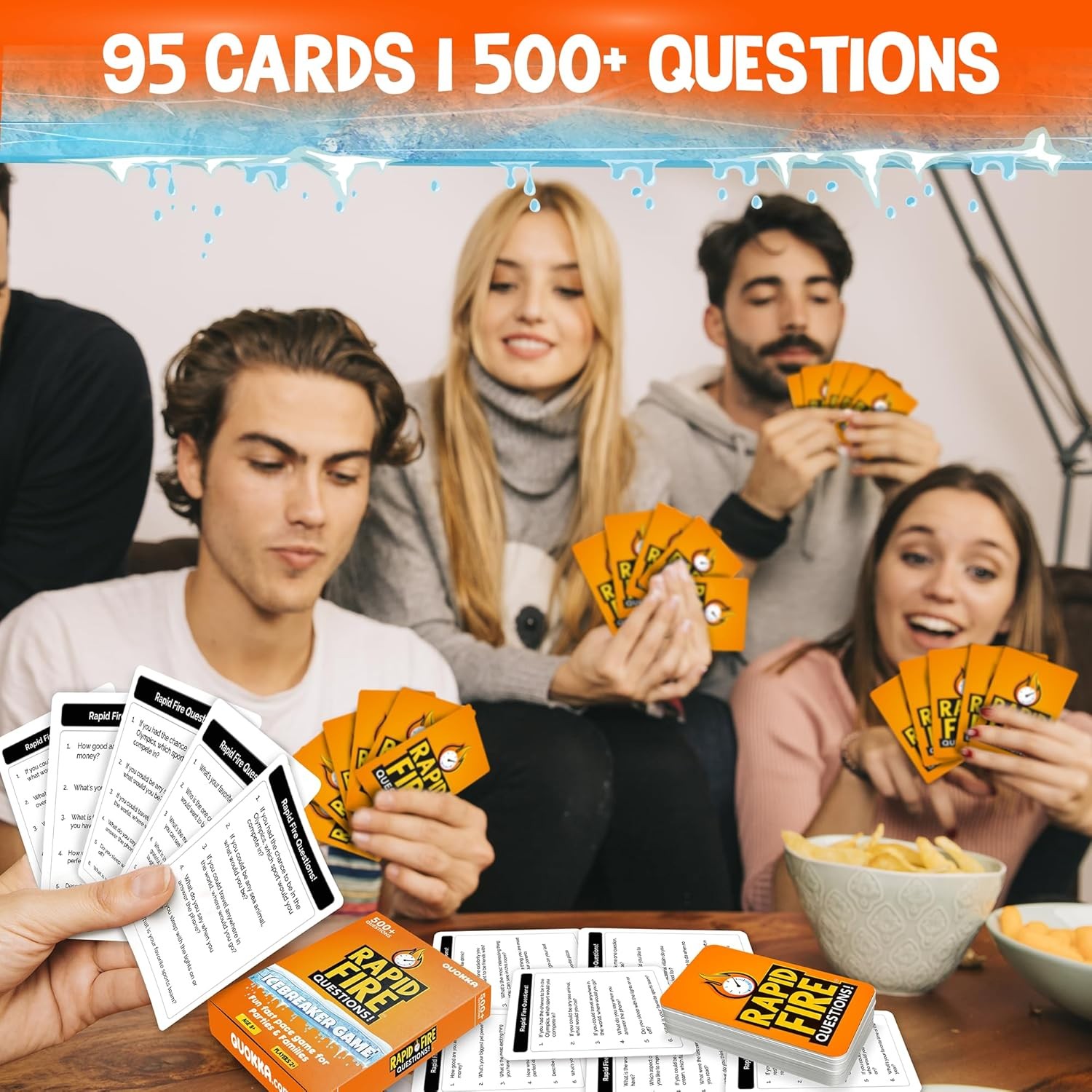 QUOKKA Icebreaker Cards with 500+ Questions – Adults Kids Family Conversation Ca