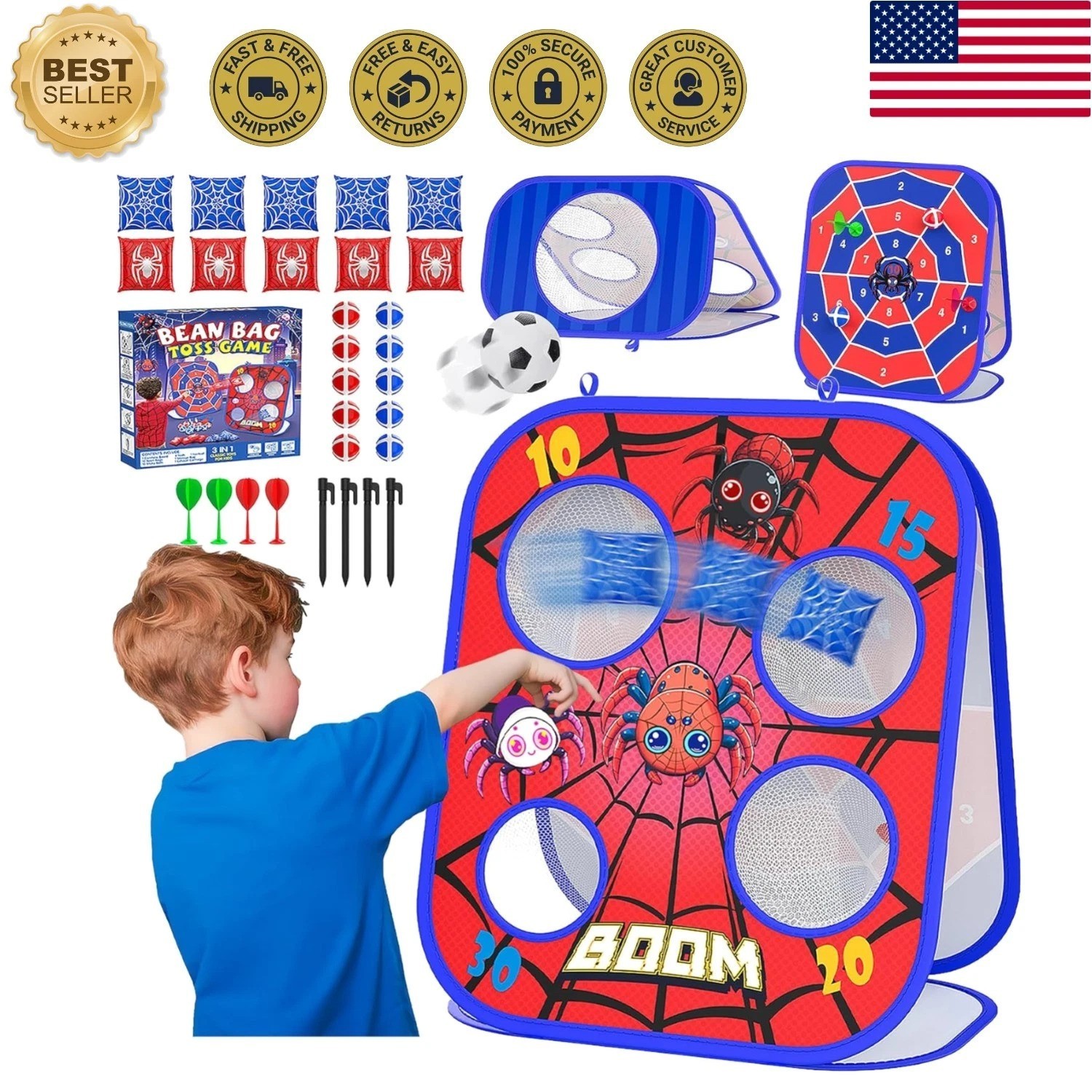 Durable Spider Bean Bag Toss Game – Perfect Family Activity for Any Occasion