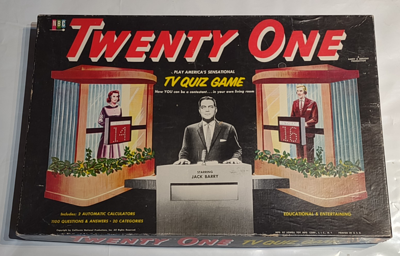 Vtg 1950s “Twenty One” TV Quiz Board Game-Lowell-Incomplete
