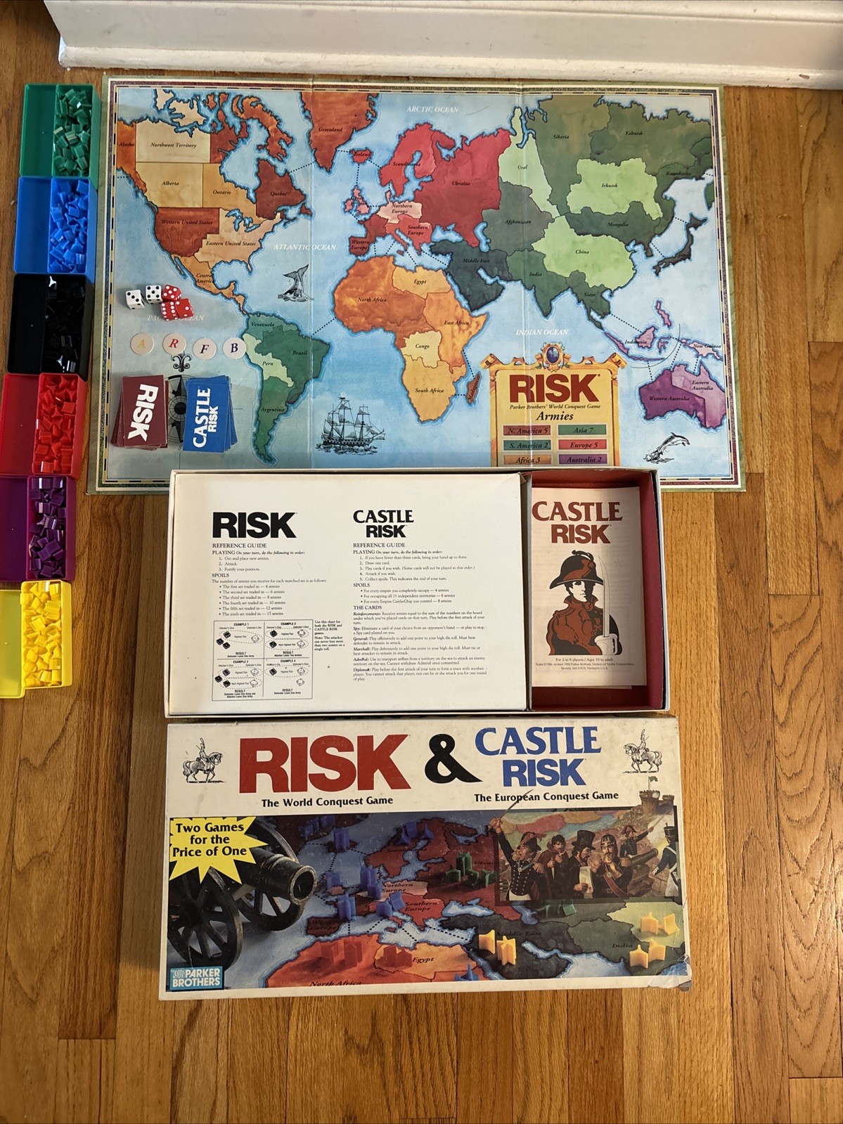1990 Risk and Castle Risk Board Game Vintage Parker Brothers -great Condition!!
