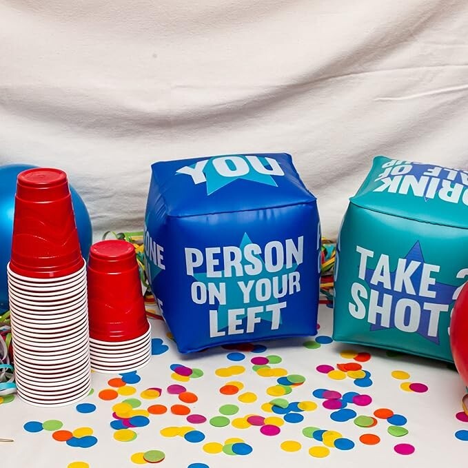 Giant 10″ Inflatable Dice Drinking Game – Pool Parties, Lawn, Floor, BBQ Games