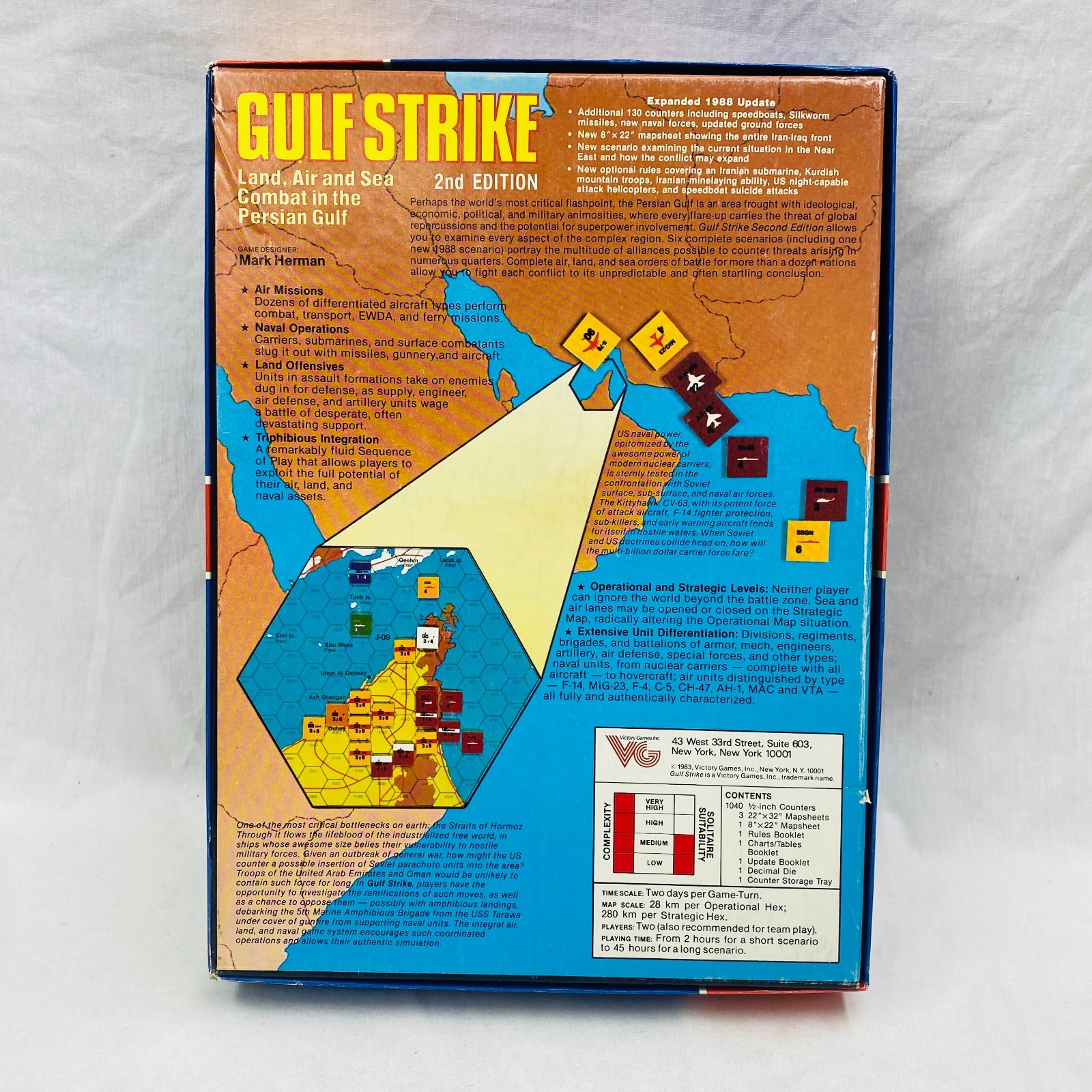 Gulf Strike Board Game Updated 1988 Victory Games Inc. Vintage Unplayed EX/NM+