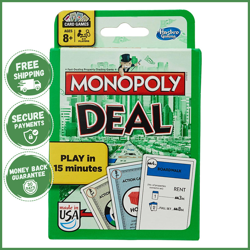 MONOPOLY DEAL FAST PACED CARD GAME Classic Quick Playing Strategy Friendly Game