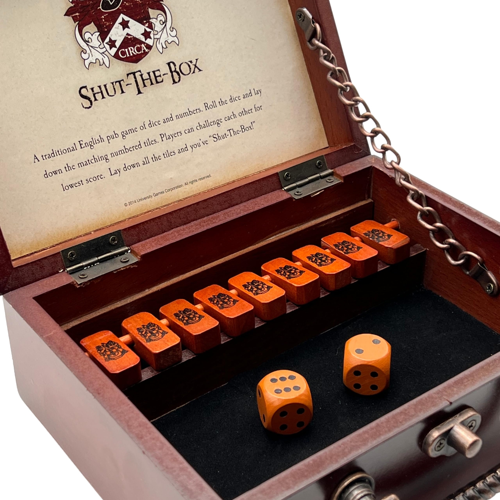 Front Porch Classics | Circa Shut the Box Wooden 9 Number Dice Game with Case…