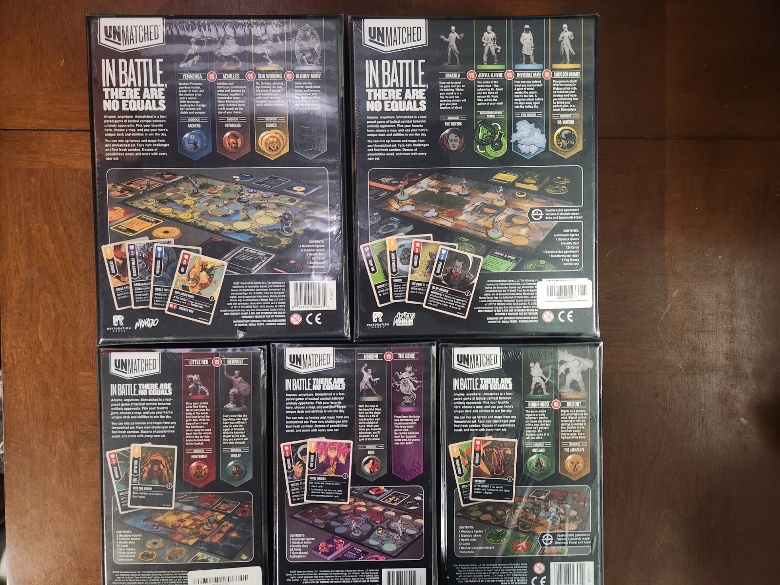 Unmatched Board Game Lot – 5 Games – All NEW in Shrink
