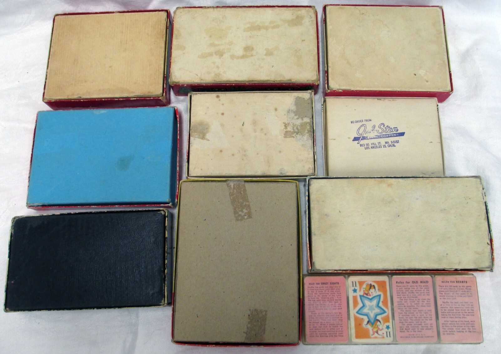 VTG 11 OLD GAMES, POLLYANA, FLINCH, CONTACT, MAKE A MILLON, QUIZ KIDS, DOMINOES