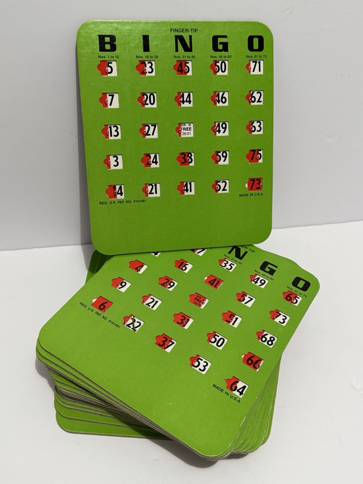 20 Vintage Finger Tip Bingo Cards Easy Slide USA
