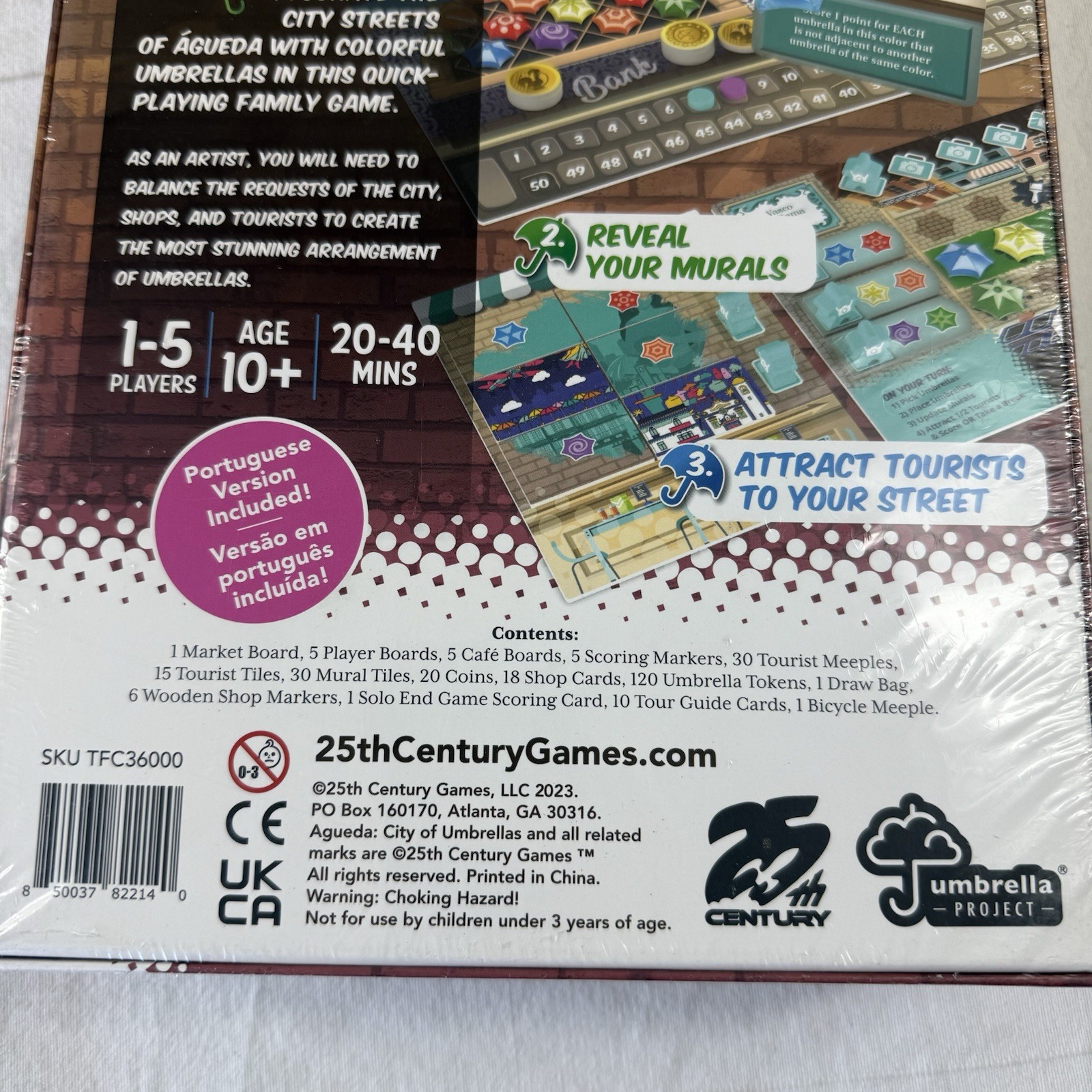 Agueda Águeda: City of Umbrellas, Strategy Board Game for 1 to 5 Players NEW